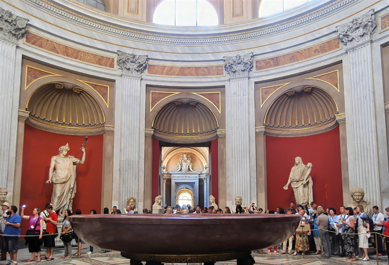 23 - The Round Hall (Sala Rotonda) inside the Pio-Clementino Museum at the Vatican Museums in Vatican City